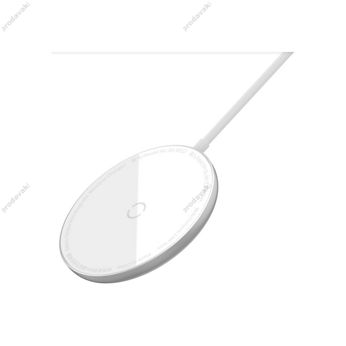 Бездротовий зарядний пристрій Baseus Simple mini Magnetic 15W білий