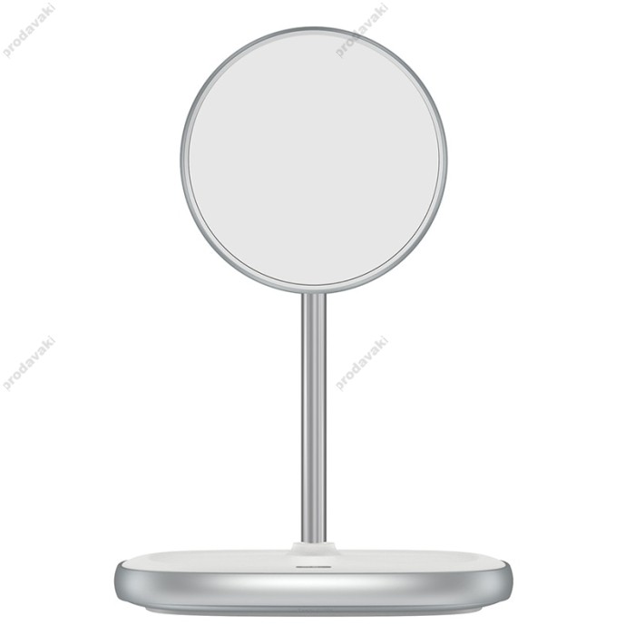 Бездротова зарядка MagSafe Baseus Swan Magnetic Desktop Bracket Wireless Charger 15W Біла (WXSW-02)