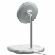 Бездротова зарядка MagSafe Baseus Swan Magnetic Desktop Bracket Wireless Charger 15W Біла (WXSW-02)