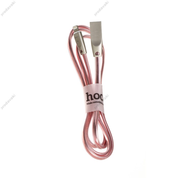 Кабель USB Hoco U9 Zinc Alloy Lightning (1.2 m) рожевий