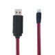 Кабель USB Hoco U29 LED Displayed Lightning Cable червоний