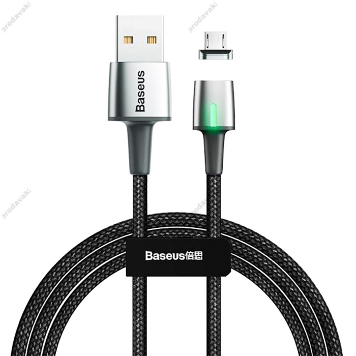 Кабель USD Baseus microUSB Zinc Magnetic 2A 1m чорний