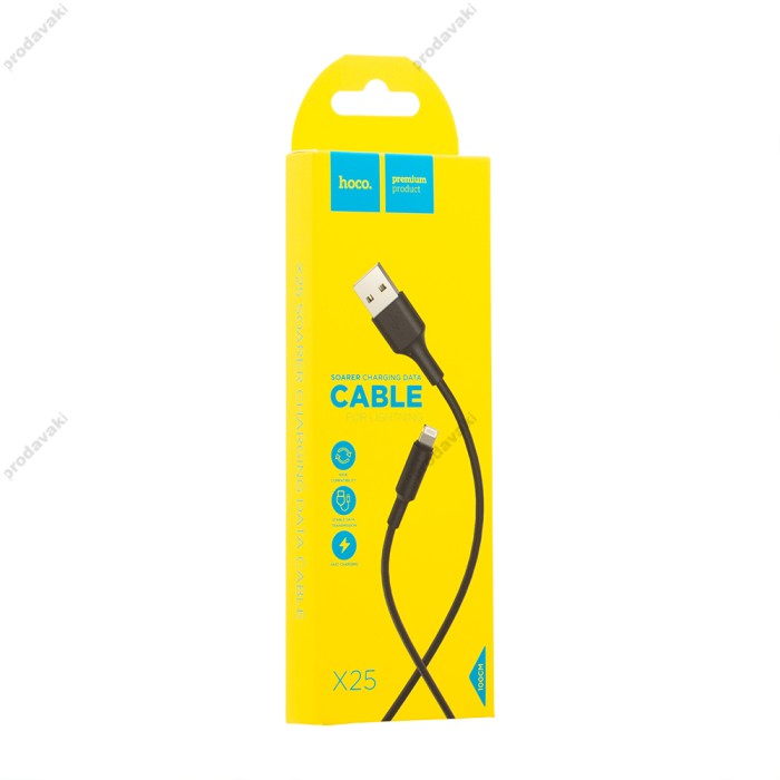 Кабель USB Hoco X25 Soarer Lightning 1m чорний