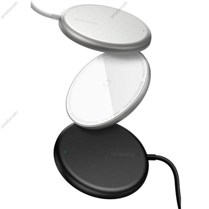 Бездротовий зарядний пристрій Baseus Simple mini Magnetic 15W білий