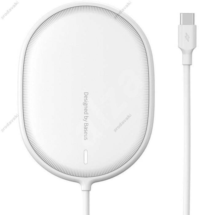 Бездротовий зарядний пристрій Baseus Light Magnetic 15W білий