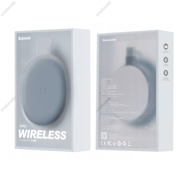 Бездротовий зарядний пристрій Baseus Jelly Wireless Charger 15W Black