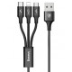 Кабель USB Baseus Halo Data 3in1 3.5A 1.2m чорний
