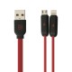 Кабель USB Remax Binary Micro+lighting червоний