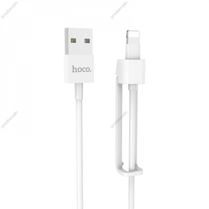 Кабель USB Hoco X31 Holder Lightning (1.0 m) білий