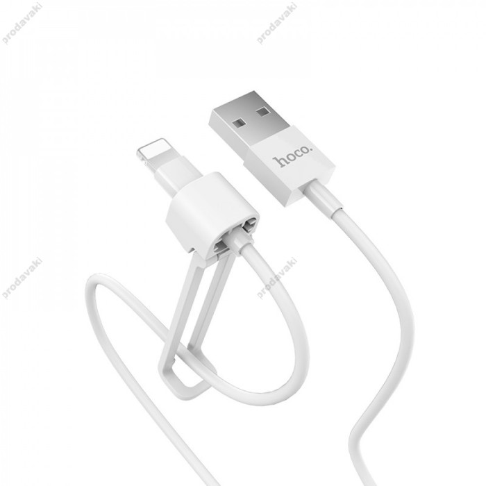 Кабель USB Hoco X31 Holder Lightning (1.0 m) білий