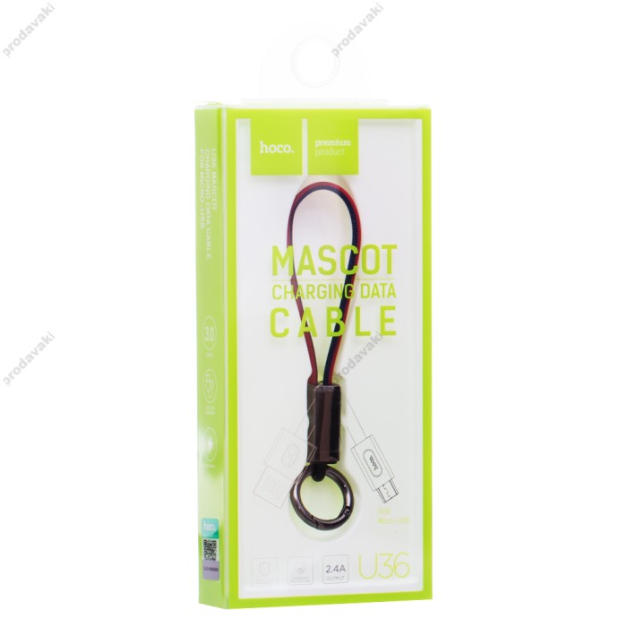 Кабель USB Hoco U36 Mascot microUSB червоно-синій