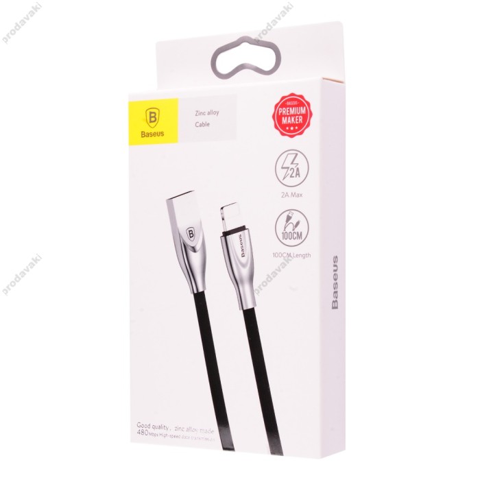 Кабель USB Baseus Lightning Zinc Alloy 2A 1m чорний