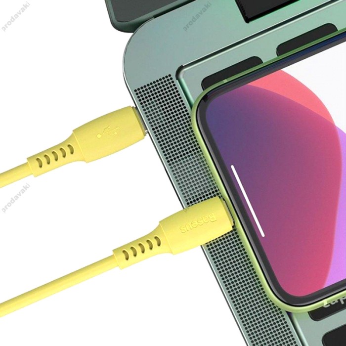 Кабель USB Baseus Colorful Type-C to lightning 18W 1.2m dreen жовтий