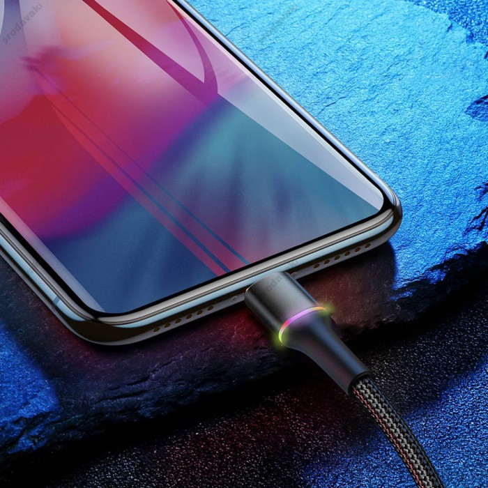 Кабель USB Baseus lightning Halo Data 0.25m чорний