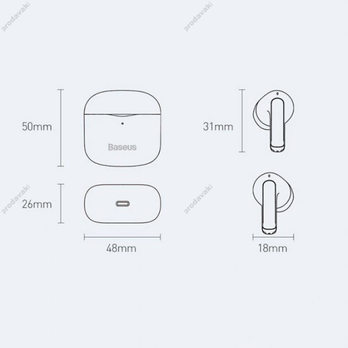 Бездротові Bluetooth навушники Baseus Bowie E8 True Wireless Earphones BT 5.0 Pink NGE8-04