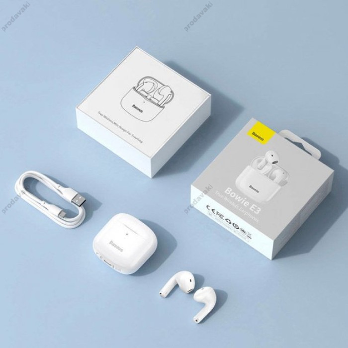 Бездротові Bluetooth навушники Baseus Bowie E3 True Wireless Earphones BT 5.0 White NGTW080002