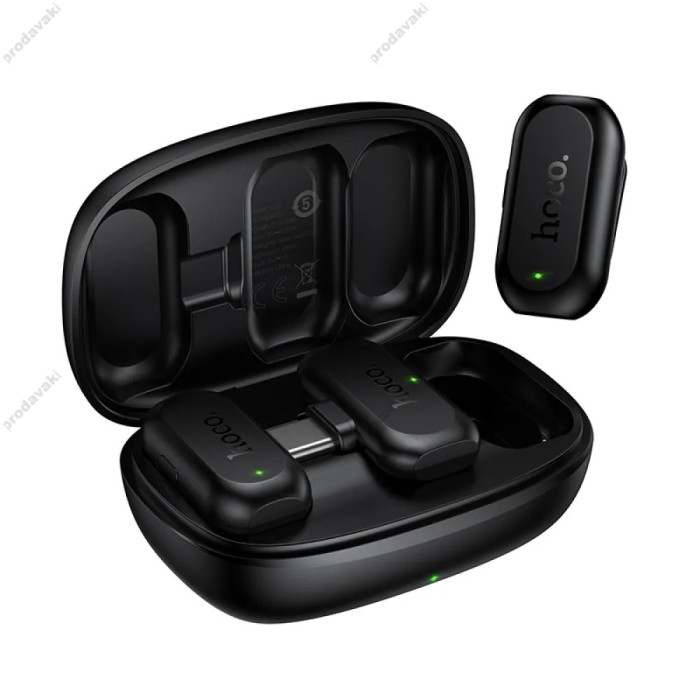 Бездротовий мікрофон HOCO L26 Smart AI noise reduction wireless microphone Type-C 2 мікрофона Black
