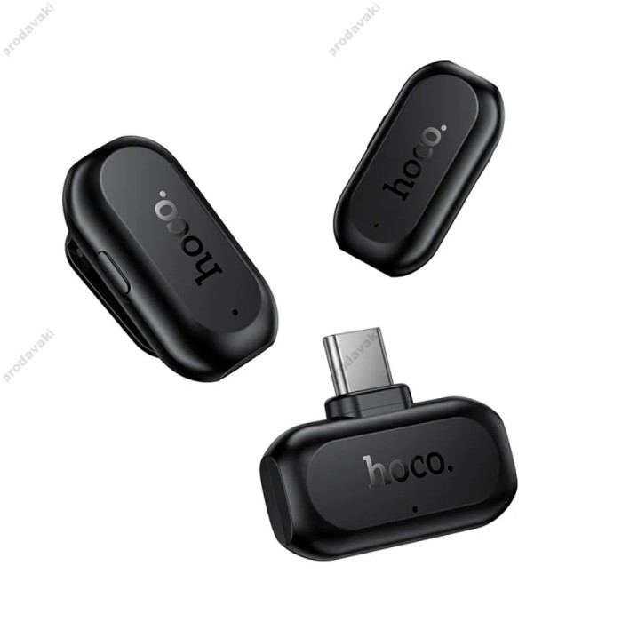 Бездротовий мікрофон HOCO L26 Smart AI noise reduction wireless microphone Type-C 2 мікрофона Black