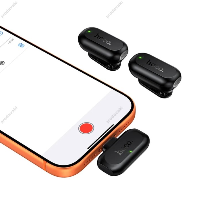 Бездротовий мікрофон HOCO L26 Smart AI noise reduction wireless microphone Type-C 2 мікрофона Black