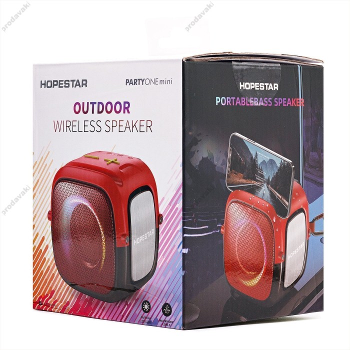 Портативна колонка Bluetooth HOPESTAR PARTY ONE MINI 5W Black-red