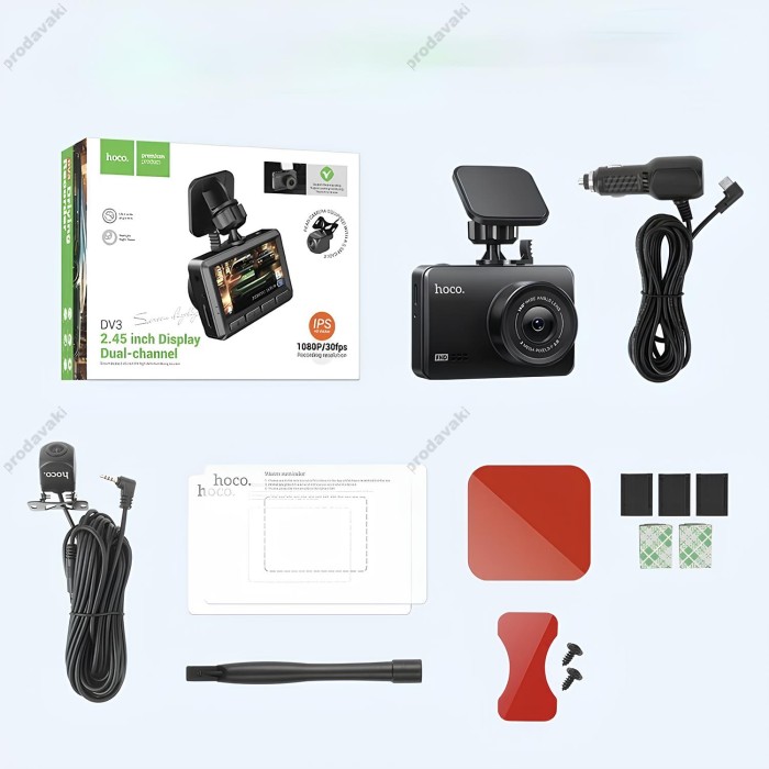 Відеореєстратор HOCO DV3 Driving Dual Channel Recorder камера заднього виду Black