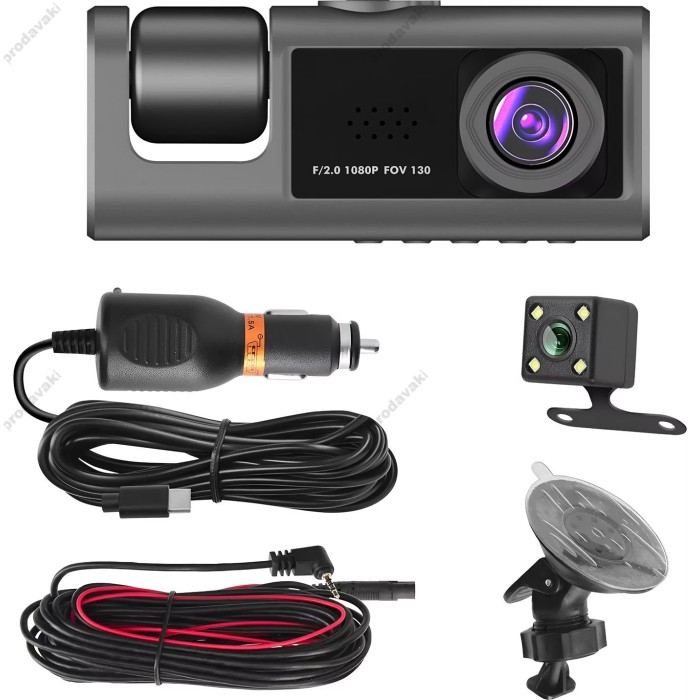 Відеореєстратор XO XJ03 Front and Rear Dual Camera Car Recorder 1080p Black