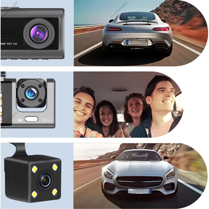 Відеореєстратор XO XJ03 Front and Rear Dual Camera Car Recorder 1080p Black