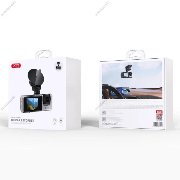 Відеореєстратор XO XJ03 Front and Rear Dual Camera Car Recorder 1080p Black