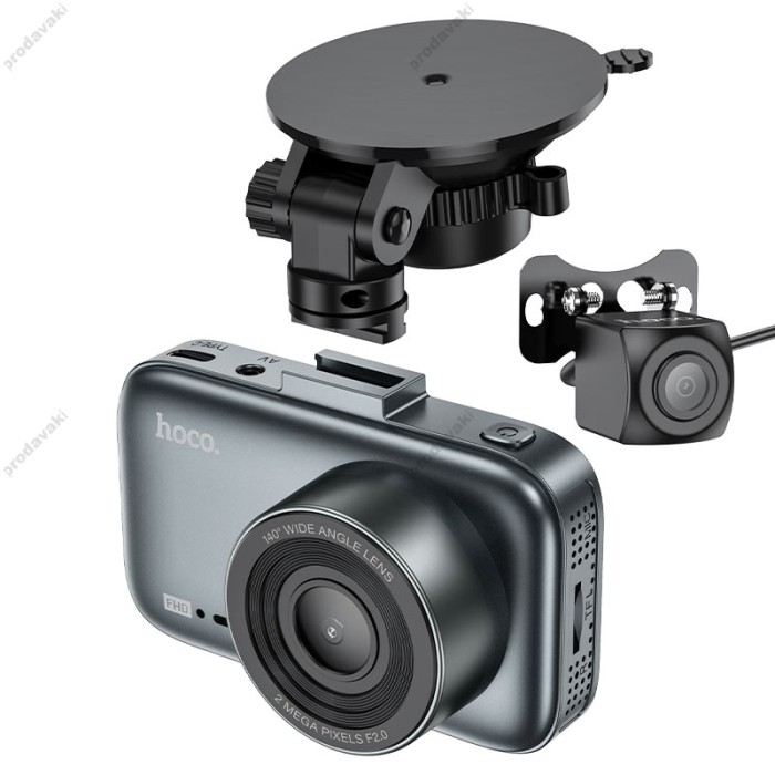Відеореєстратор HOCO DV6 Driving recorder with 3-inch display (with rear camera) Grey