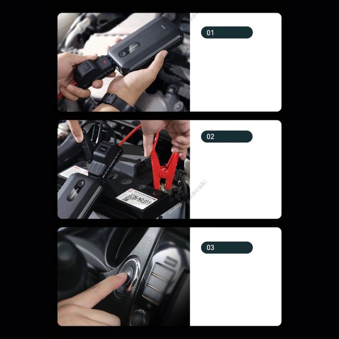Пусковий зарядний пристрій бустер Baseus Super Energy Air Car Jump Starter піковий 1000A 10000mAh Black (CGNL020101)