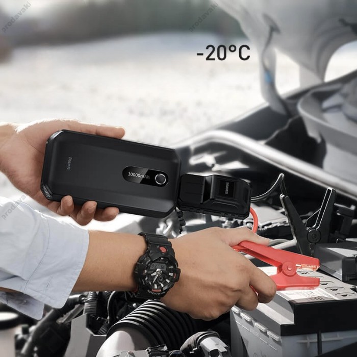 Пусковий зарядний пристрій бустер Baseus Super Energy Air Car Jump Starter піковий 1000A 10000mAh Black (CGNL020101)