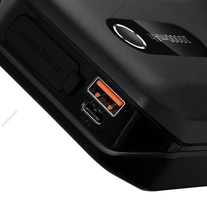 Пусковий зарядний пристрій бустер Baseus Super Energy Air Car Jump Starter піковий 1000A 10000mAh Black (CGNL020101)