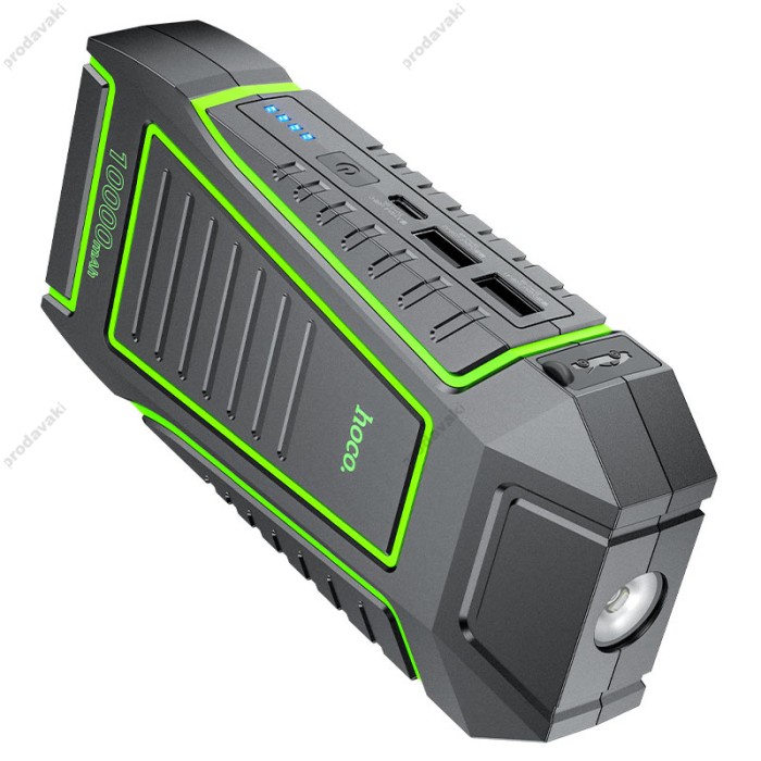 Пусковий зарядний пристрій бустер Hoco QS1 Car Jump Starter Spring Car emergency start-up піковий 600A 10000 mAh Black