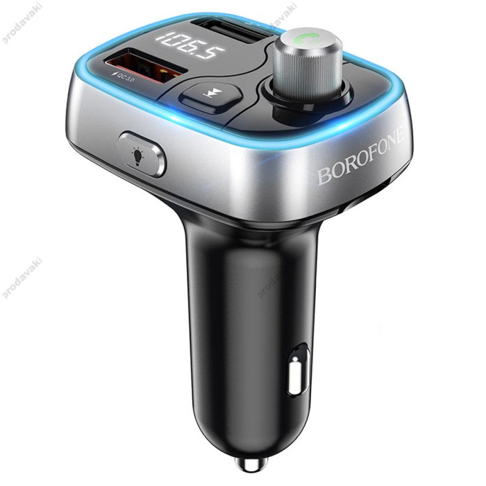 FM - трансмітер BOROFONE BC32 Sunlight QC3.0 2USB/2,4A/18W Black