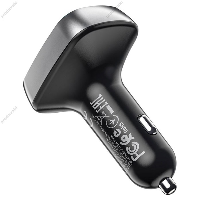 FM - трансмітер BOROFONE BC32 Sunlight QC3.0 2USB/2,4A/18W Black