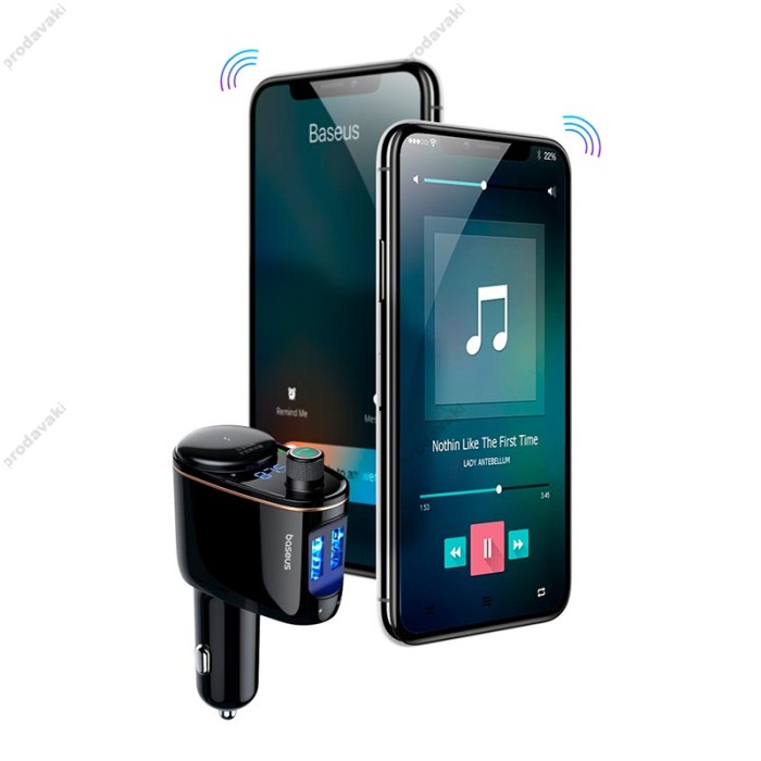 FM - трансмітер Baseus S-06 Lokomotive Car Bluetooth MP3 Player Black (CCHC000001)