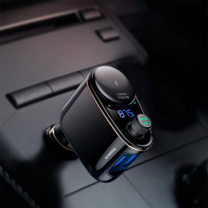 FM - трансмітер Baseus S-06 Lokomotive Car Bluetooth MP3 Player Black (CCHC000001)