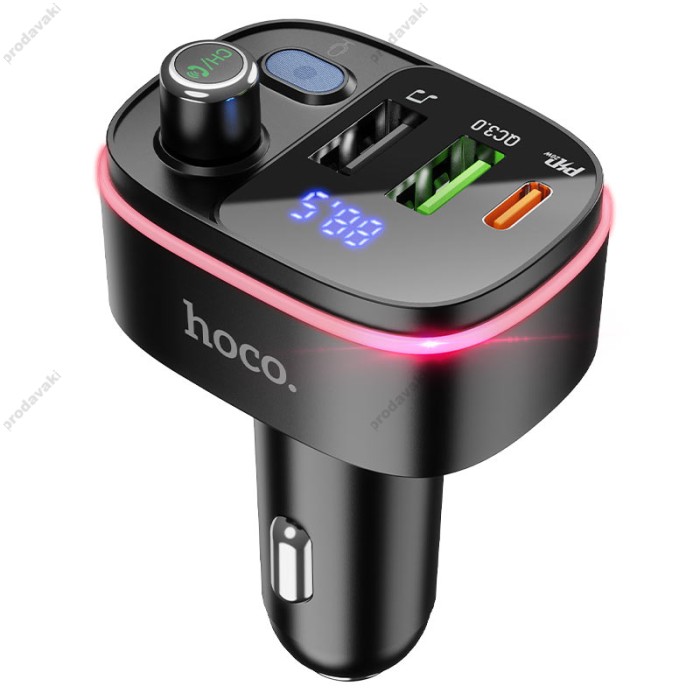 FM - трансмітер HOCO E62 Fast car BT FM 20W/3A QC/PD Black