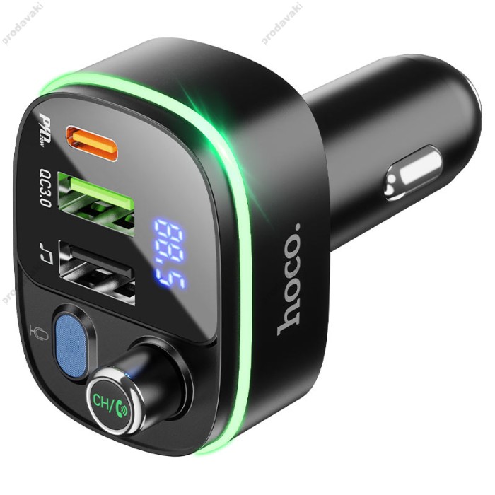 FM - трансмітер HOCO E62 Fast car BT FM 20W/3A QC/PD Black