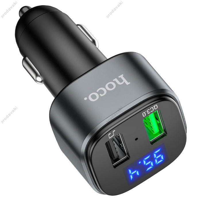 FM - трансмітер HOCO E67 Fighter with Bluetooth transmitter 2USB QC3.0 BT5.0 Black