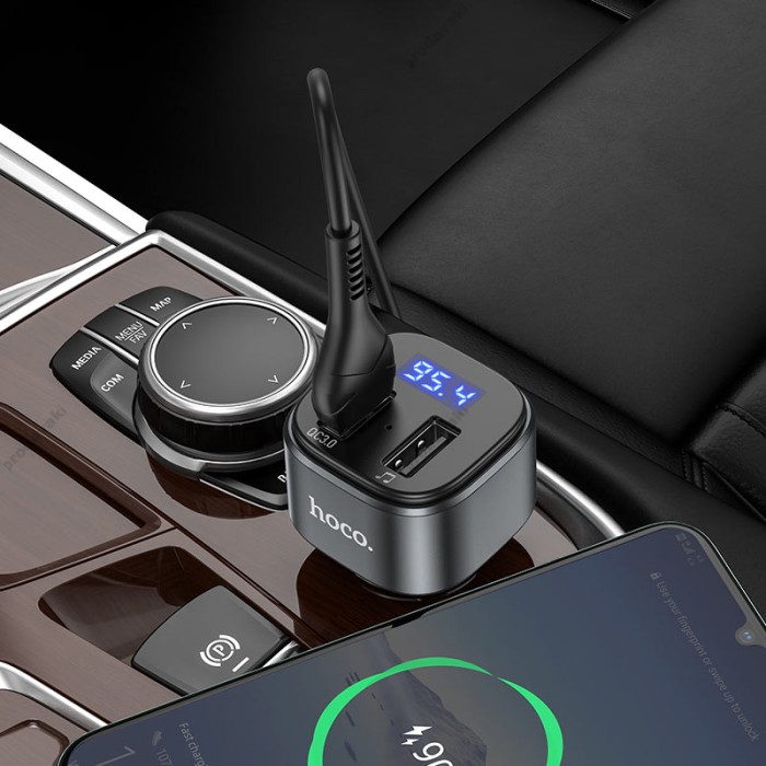 FM - трансмітер HOCO E67 Fighter with Bluetooth transmitter 2USB QC3.0 BT5.0 Black