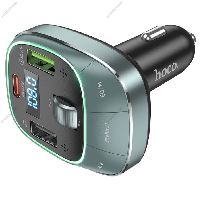 FM - трансмітер HOCO E76 Pole with Bluetooth PD45W QC3.0 Space black