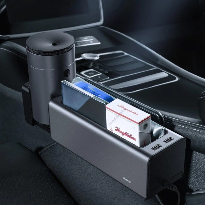 Автомобільний органайзер Baseus Deluxe Metal Armrest Console Black CRCWH-A01