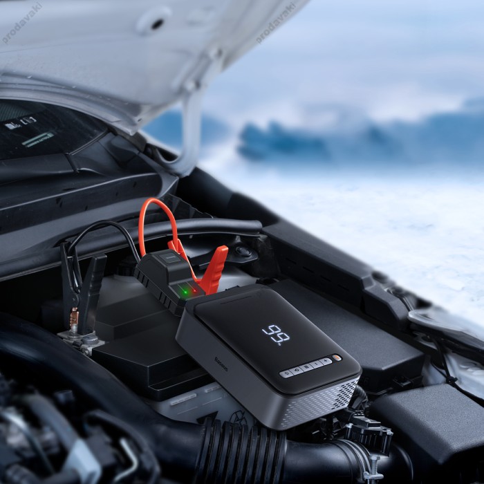 Пусковий зарядний пристрій бустер-компресор Baseus Super Energy 2in1 Jump Starter піковий 1000A 8000 mAh Black (CGCN000001)