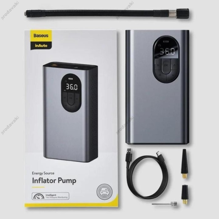Автомобільний компресор насос Baseus Energy Source Inflator Pump 7500 mAh Grey (CRCQB02-0A)