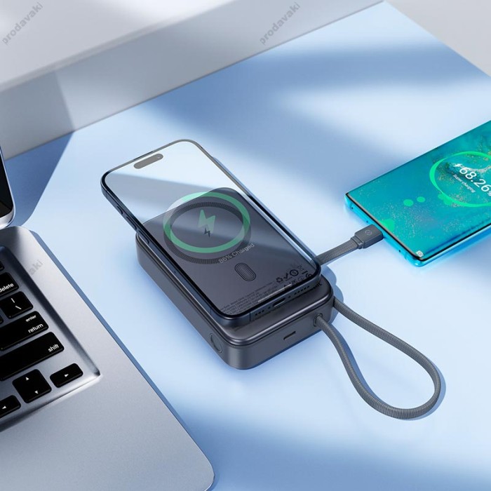 Повербанк портативний акумулятор Power bank Hoco Q44A MagSafe Origen dual magnetic PD 45W 20000 mAh Grey