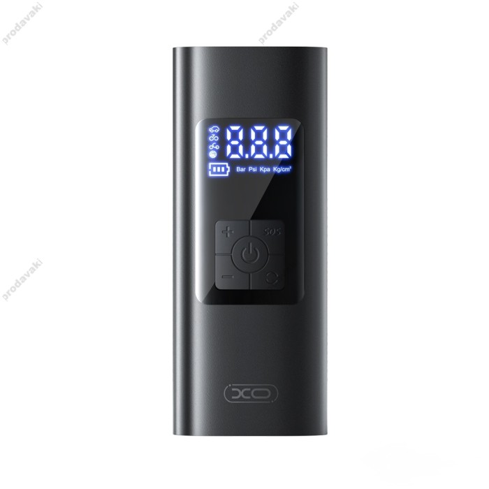 Автомобільний компресор насос XO CZ012 wired 2-use inflatable pump 6000 mAh Black