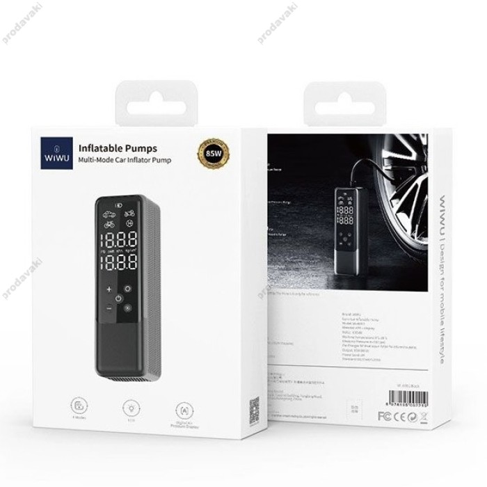 Автомобільний компресор насос Wiwu Wi-Ai001 Multimode Car Inflator Pump 4000 mAh Black
