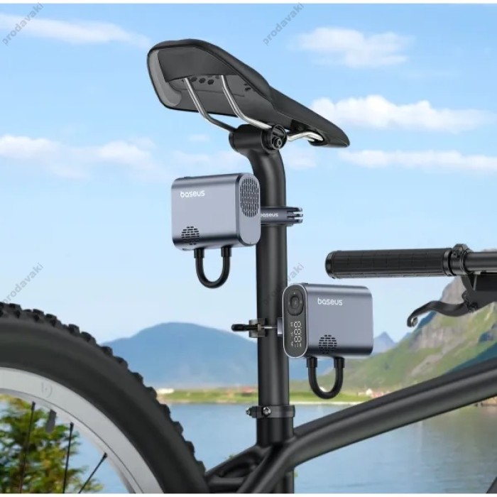 Bелосипедний компресор насос Baseus PrimeTrip Series Portable Bike Pump 1750 mAh Black C11169000121-00