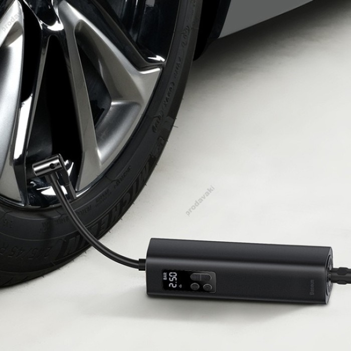 Автомобільний компресор насос Baseus Super Mini Inflator Pump Black (CRCQ000001)